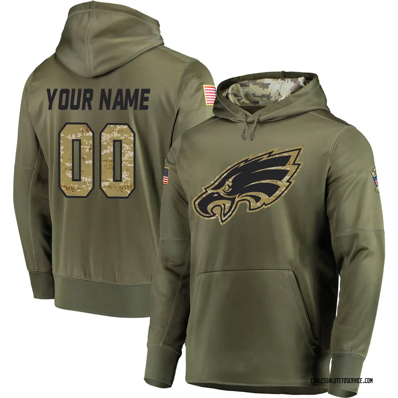 Brent Celek Philadelphia Eagles Men's Legend Olive Salute to Service  Sideline Long Sleeve T-Shirt