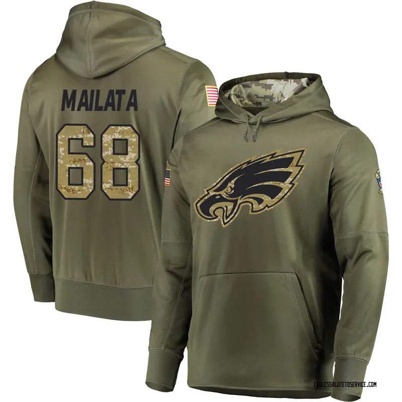 Jordan Mailata Philadelphia Eagles Youth Legend Olive Salute to Service  Sideline Long Sleeve T-Shirt