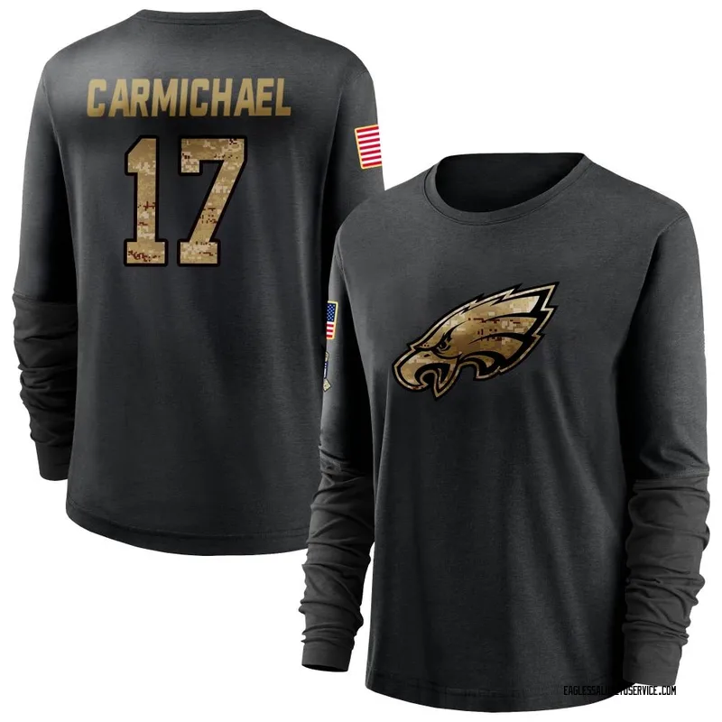 Harold Carmichael Philadelphia Eagles Youth Legend Olive Salute to Service  T-Shirt