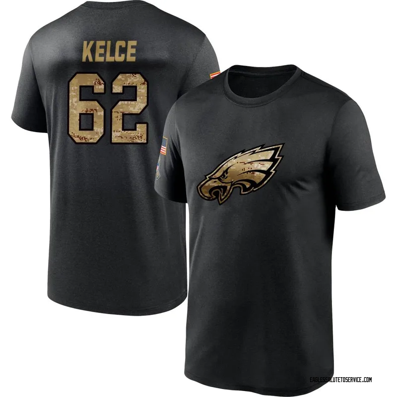 Jason Kelce Philadelphia Eagles Men's Legend Olive Salute to Service T-Shirt